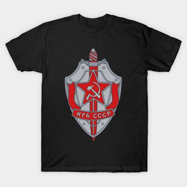 KGB Badge Cartoon Style T-Shirt by okpinsArtDesign